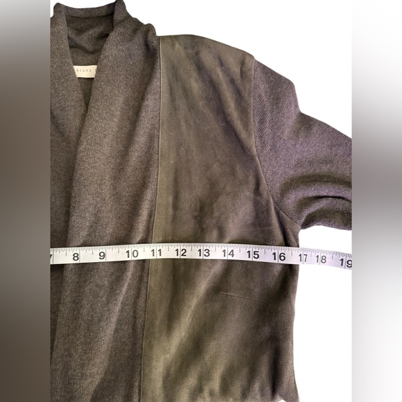 Fabiana Filipi Womens Grey Long Sleeve Wool & Leather Coat Size S - Picture 8 of 12